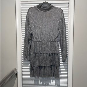 Zara Metallic silver dress